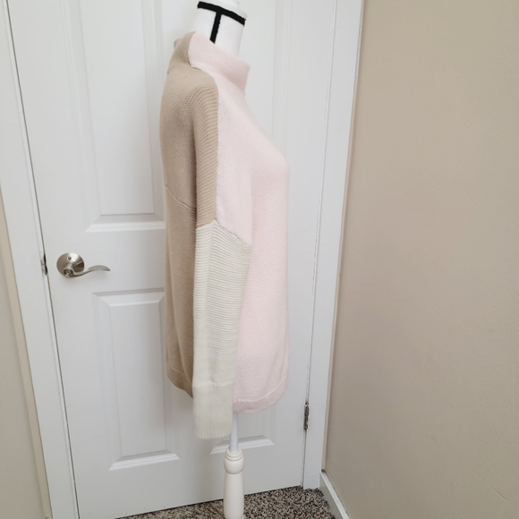 RDI Colorblock Ottoman Mock Neck Tunic Sweater Ribbed knit XL - Picture 7 of 11